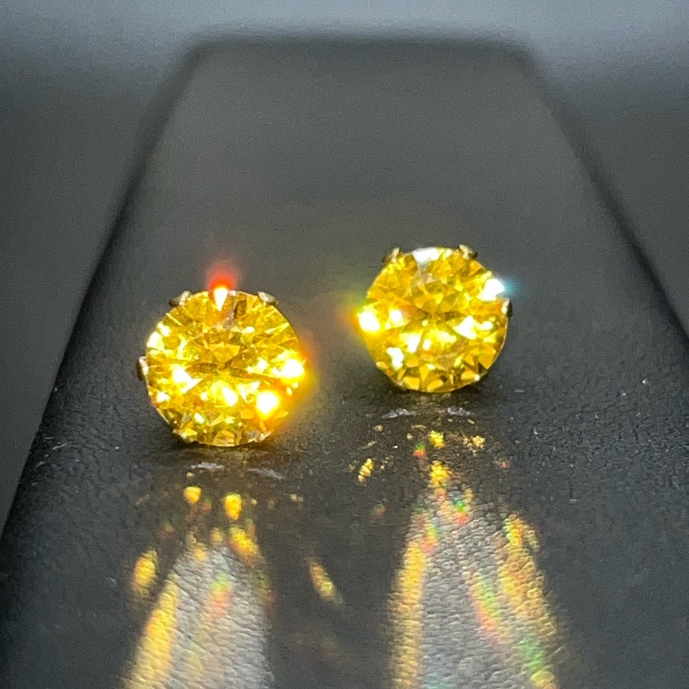 NEW ⚜️ Citrine Stud Earrings, November Birthstone, Gift for Her, 8mm Stone